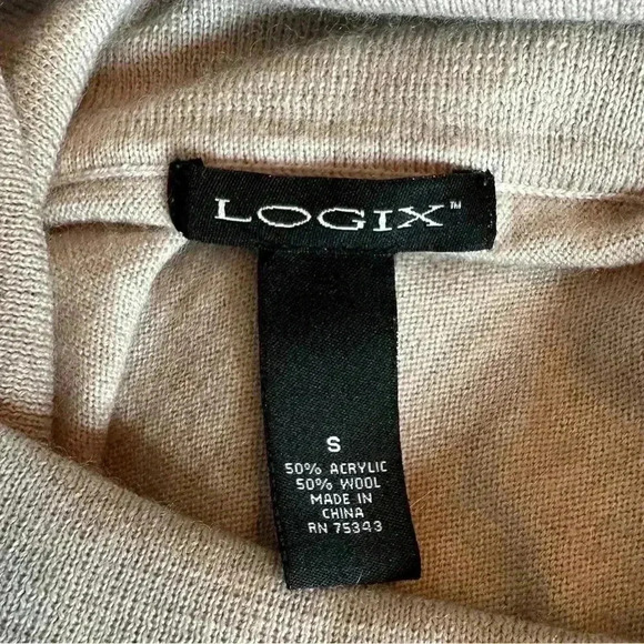 Logix Pockets Cowl Neck Wool Sweater size Small - Picture 5 of 5
